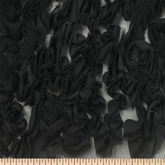 Daisy Ruffle—Black Georgette Material—High-Quality Polyester Blend—Sold by The Yard—54" Inches Wide